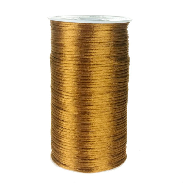 Satin Rattail Cord Chinese Knot, 1/16-Inch, 200 Yards, Antique Gold