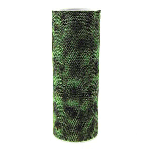 Cheetah Print Tulle Spool, 6-Inch, 10 Yards, Apple Green