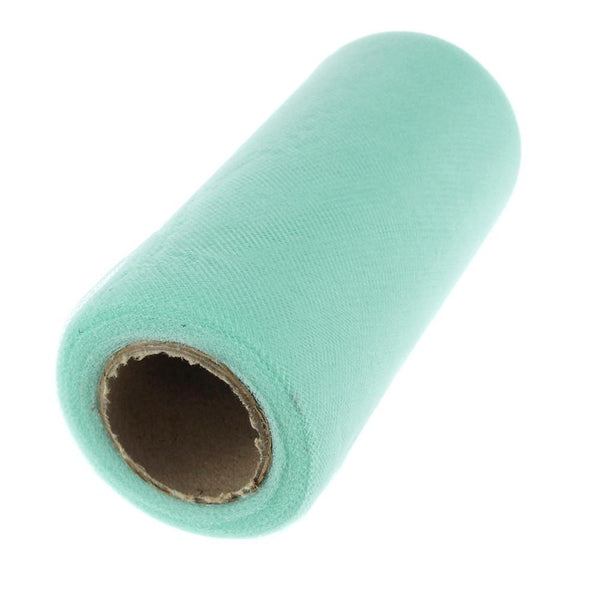 Premium American Tulle Spool Roll, Made in the USA, 6-Inch, 25 Yards, Aqua