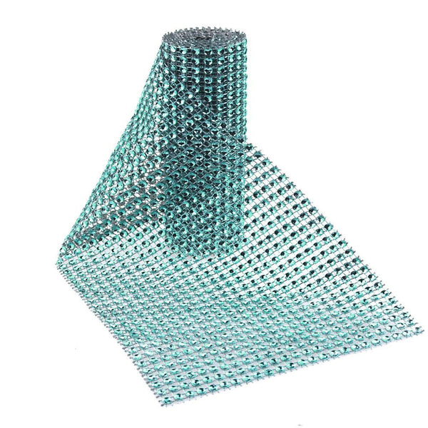Rhinestone Mesh Wrap Roll, 4-3/4-Inch, 1-Yard, Aqua