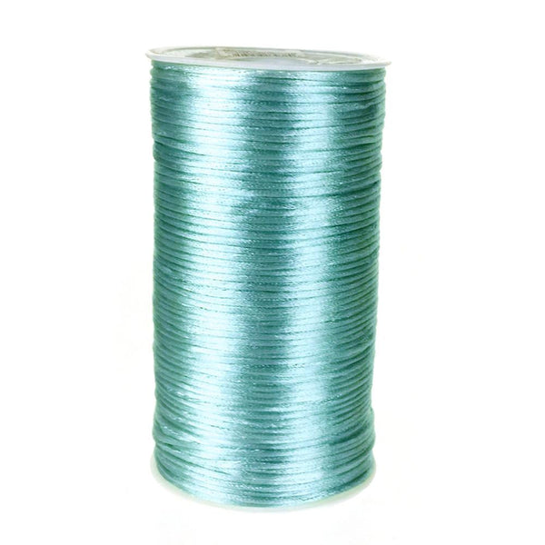 Satin Rattail Cord Chinese Knot, 1/16-Inch, 200 Yards, Aqua