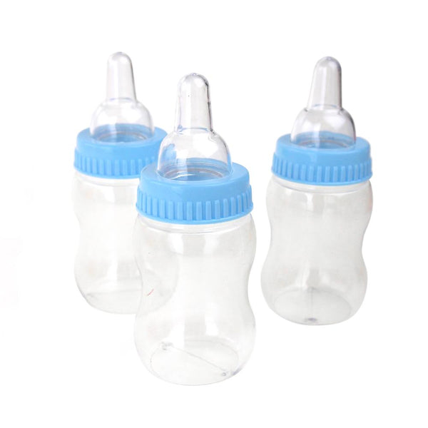 Mini Nursing Bottle Baby Shower Favors, Blue, 4-Inch, 12-Count