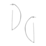 Half Moon Shaped Earrings, 2-1/2-Inch