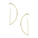 Half Moon Shaped Earrings, 2-1/2-Inch