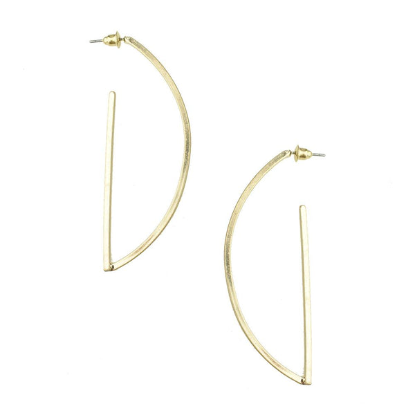 Half Moon Shaped Earrings, 2-1/2-Inch