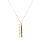 Rectangular Beaded Edge Pendant Necklace, 30-Inch