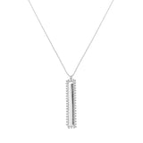 Rectangular Beaded Edge Pendant Necklace, 30-Inch
