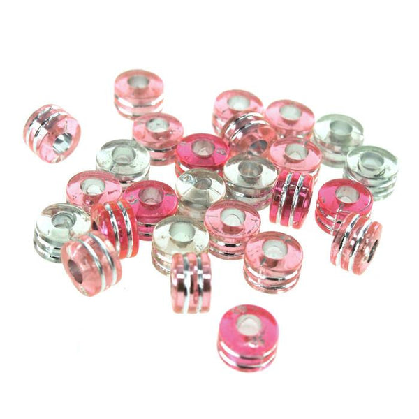 Acrylic Pony Beads, 9mm, 80-Piece, Pink