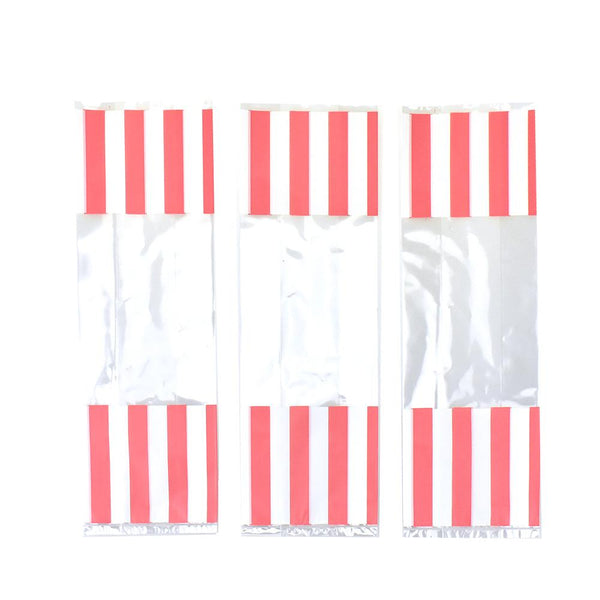 Striped Slim Party Favor Bags, Light Pink, 10-3/4-Inch, 12-Count