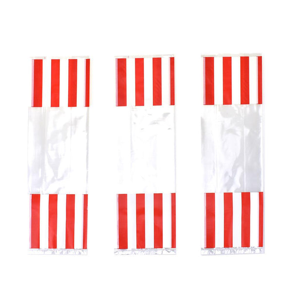 Striped Slim Party Favor Bags, Red, 10-3/4-Inch, 12-Count