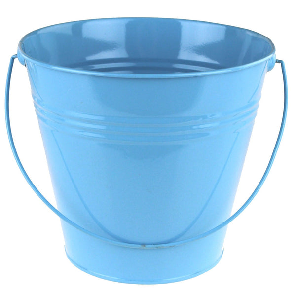 Metal Pail Bucket Party Favor, 7-Inch, Blue