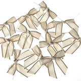 Canvas Pre-tied Bows with Stitch Border, 7/8-Inch, 12-Piece