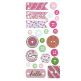 Button and Banner Scrapbooking Stickers, 22-Piece