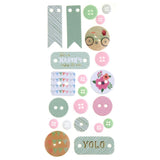 Button and Banner Scrapbooking Stickers, 22-Piece