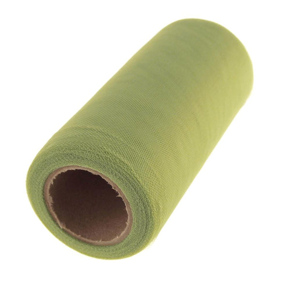 Premium American Tulle Spool Roll, Made in the USA, 6-Inch, 25 Yards, Basil