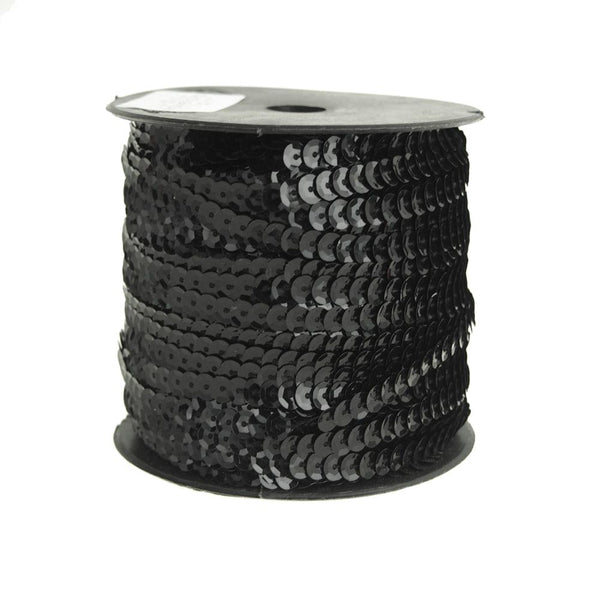 Metallic Sequins Ribbon, 1/4-Inch, 100 Yards, Black