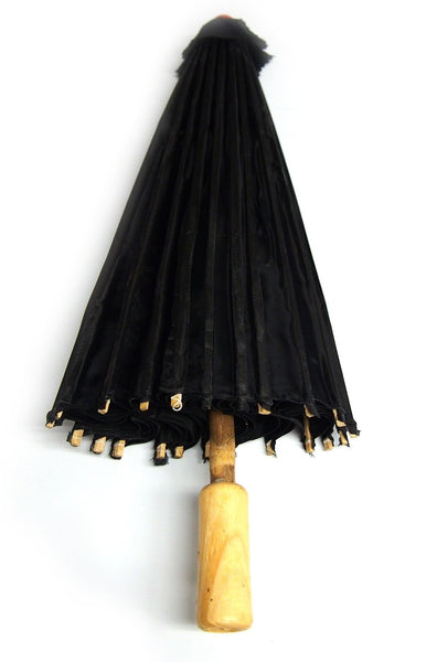 Paper Craft Umbrella with Bamboo Handle, 34-inch, Black