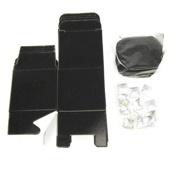 Paper Favor Cube Boxes Kit, 2-inch, 12-Piece, Black