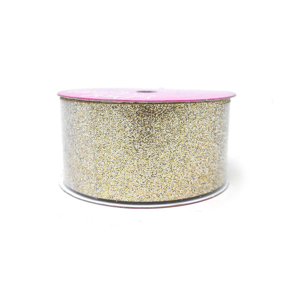 Princess Glitter Metallic Christmas Ribbon, 1-1/2-Inch, 4 Yards, Bright Gold