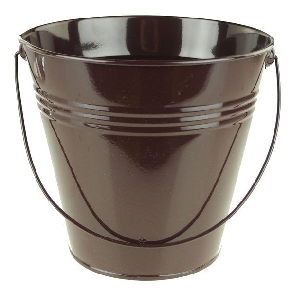 Metal Pail Bucket Party Favor, 7-Inch, Brown