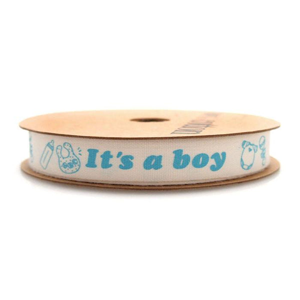 Its A Boy Girl Baby Shower Cotton Ribbon, 5/8-inch, 10-yard