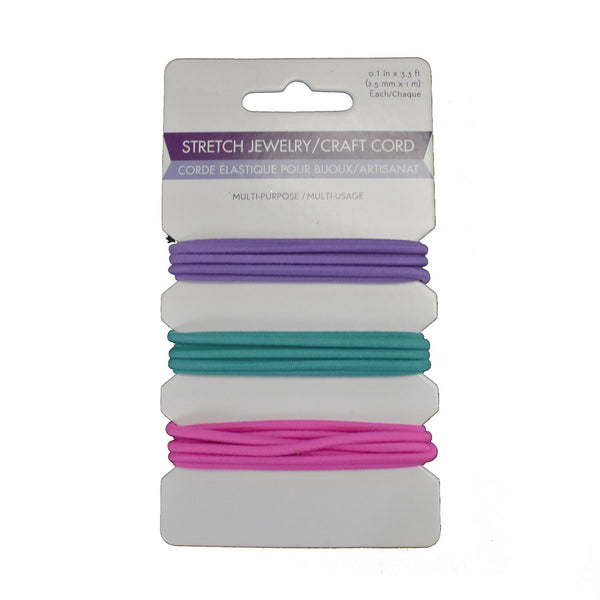 Stretchy Jewelry and Craft Cord, 3mm or 1/10-Inch, 3-Piece, Glam