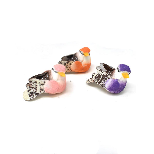 Craft Foam Mini Birds, Orange/Purple/Pink, 1-Inch, 3-Piece