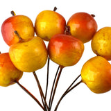Artificial Glossy Foam Mini Apple Picks, 6-Inch, 8-Count