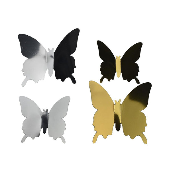 Metallic Butterfly Wall Stickers, Assorted Sizes, 4-Piece