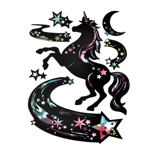 Holographic Removable Unicorn Wall Art Stickers, 7-Piece