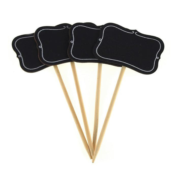Mini Chalkboard Wood Stakes, Bracket, 6-inch, 4-Piece