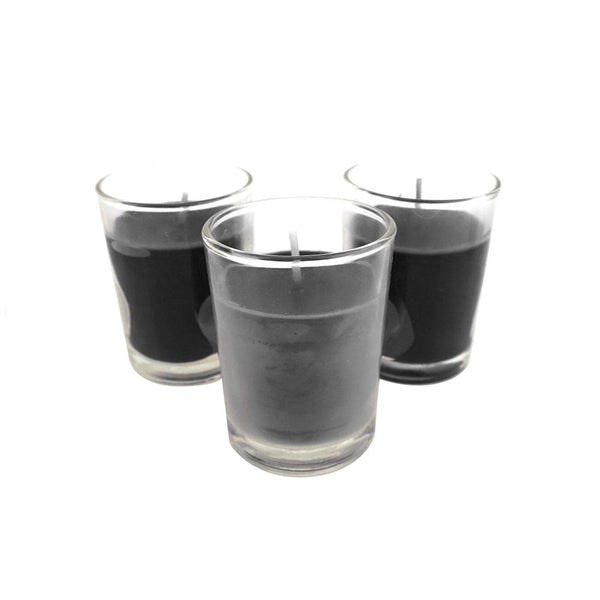 Unscented Poured Votive Glass Container Candles, 1-3/4-Inch, 12-Count, Black