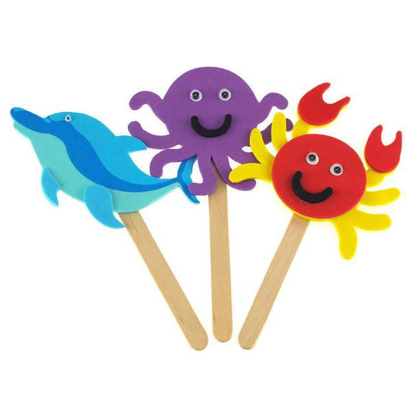 DIY Foam Character Stick Puppets - Sea Creatures