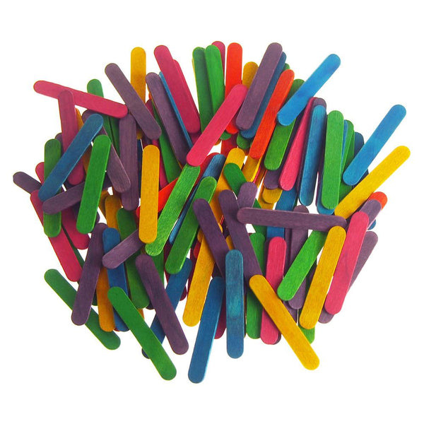 Wooden Craft Popsicle Sticks, Assorted Color, 2-1/2-Inch, 120-Piece