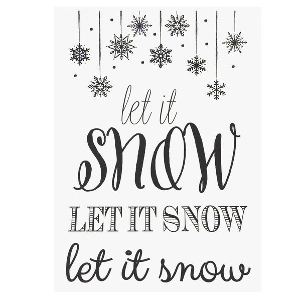 Let It Snow Winter Wall Art Decor, Clear, 11-1/4-Inch