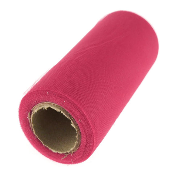 Premium American Tulle Spool Roll, Made in the USA, 6-Inch, 25 Yards, Cerise