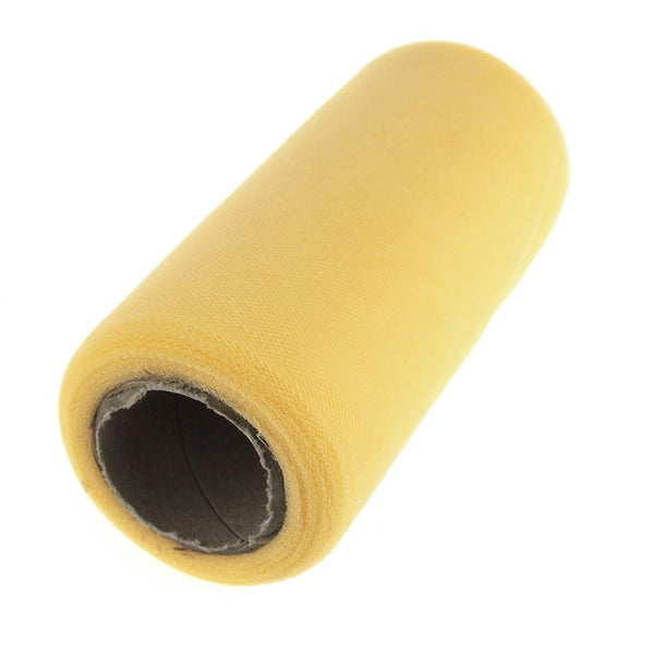 Premium American Tulle Spool Roll, Made in the USA, 6-Inch, 25 Yards, Chamois