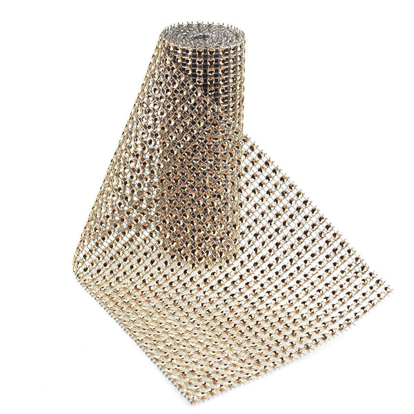 Rhinestone Mesh Wrap Roll, 4-3/4-Inch, 1-Yard, Champagne