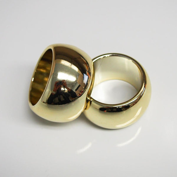 Plastic Ring Napkin Holder, Round, 6-Piece, Gold