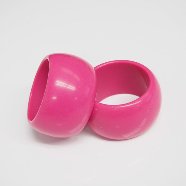 Plastic Ring Napkin Holder, Round, 6-Piece, Fuchsia