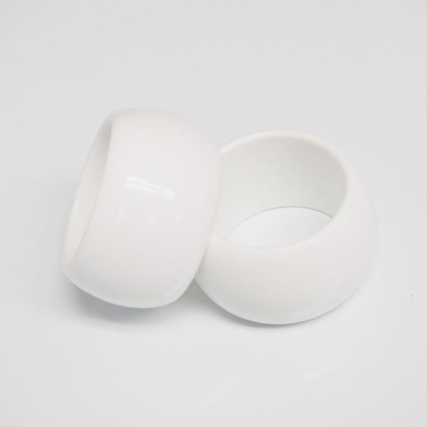 Plastic Ring Napkin Holder, Round, 6-Piece, White