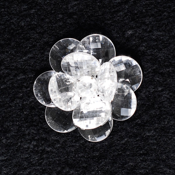Flower Crystal Lotus, Round Edge, 1-3/4-inch, 6-Piece, Clear