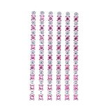 Rhinestone Embellishments Stickers, 6-Inch, 5-Strips