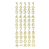 Number 0 to 9 and Symbols Rhinestone Stickers, 5/8-Inch, 55-Piece