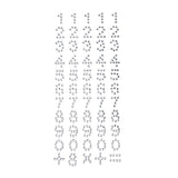 Number 0 to 9 and Symbols Rhinestone Stickers, 5/8-Inch, 55-Piece