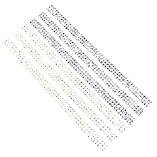 Self Adhesive Rhinestone Stickers, 11-1/8-Inch, 3-Strips