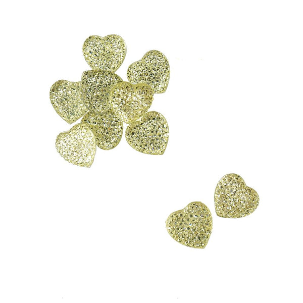 Heart Adhesive Diamond Cluster Gems, 3/8-Inch, 10-Count