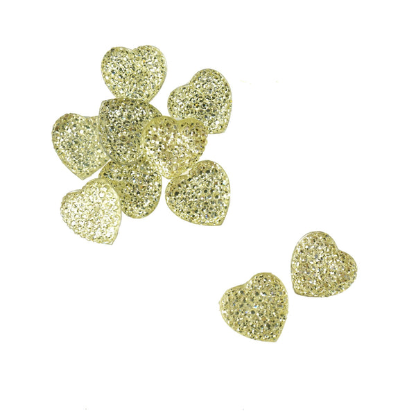 Heart Adhesive Diamond Cluster Gems, 1/2-Inch, 10-Count