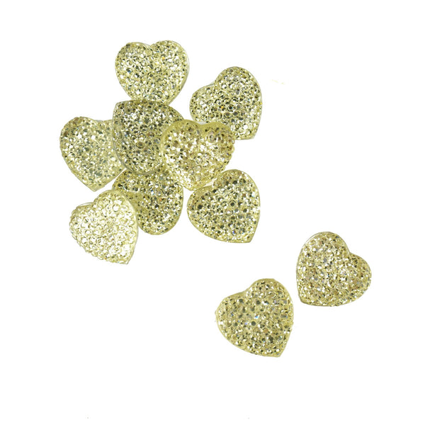 Heart Adhesive Diamond Cluster Gems, 5/8-Inch, 10-Count