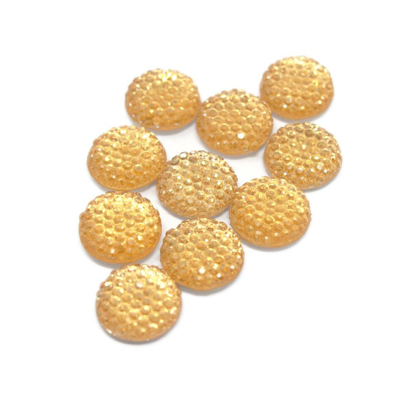 Round Self Adhesive Diamond Cluster Gems, Gold, 12mm, 10-Count
